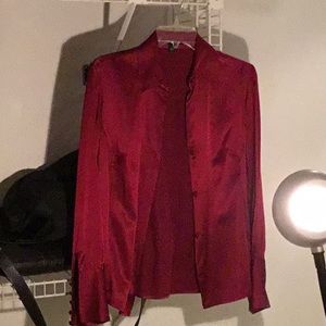 Banana Republic Size M, Magenta Silk Blouse